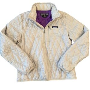 Patagonia Kids Puffer Jacket - Cream and Purple